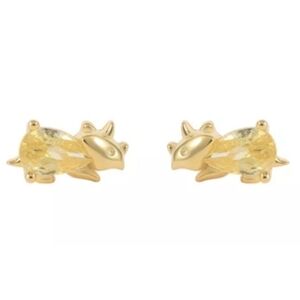 Triceratops Dinosaur sterling silver delicate stud earrings